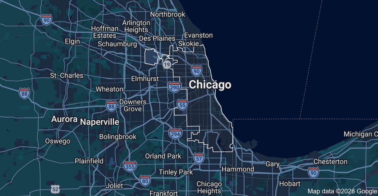 Map of DLC Painters Service Area in Chicago