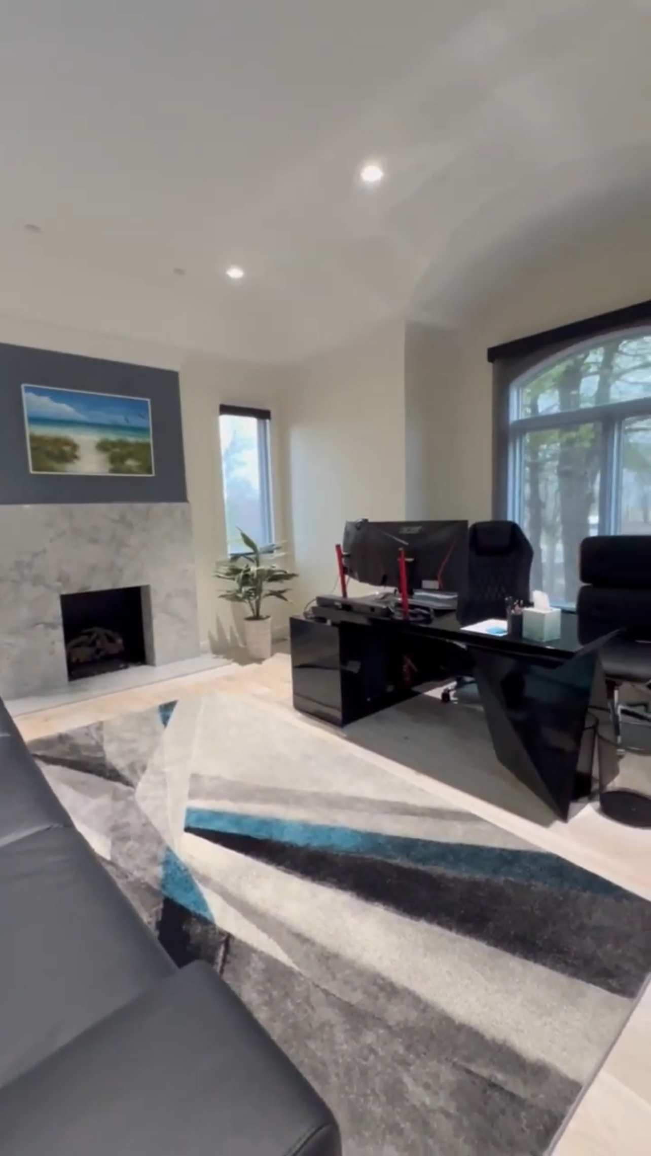 Newly Painted Home Office Workspace