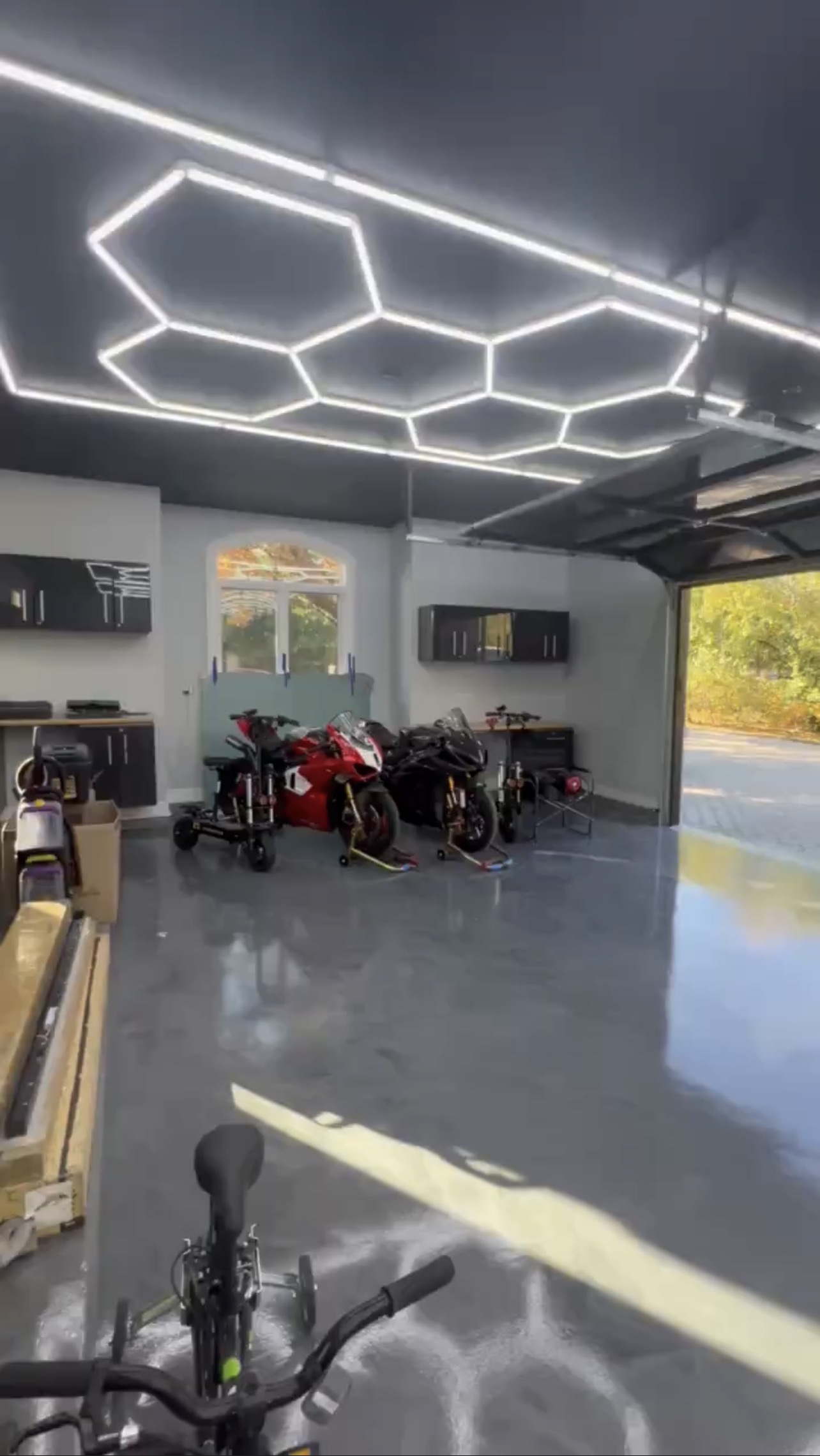 Garage interior after fresh paint coating and clean finish