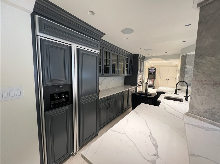 Interior repaint modernizing outdated colors